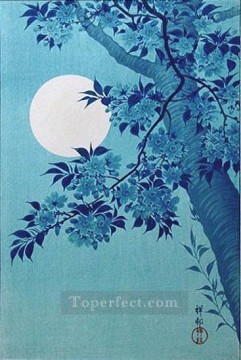  luna - Cereza en una noche de luna 1932 Ohara Koson Shin hanga